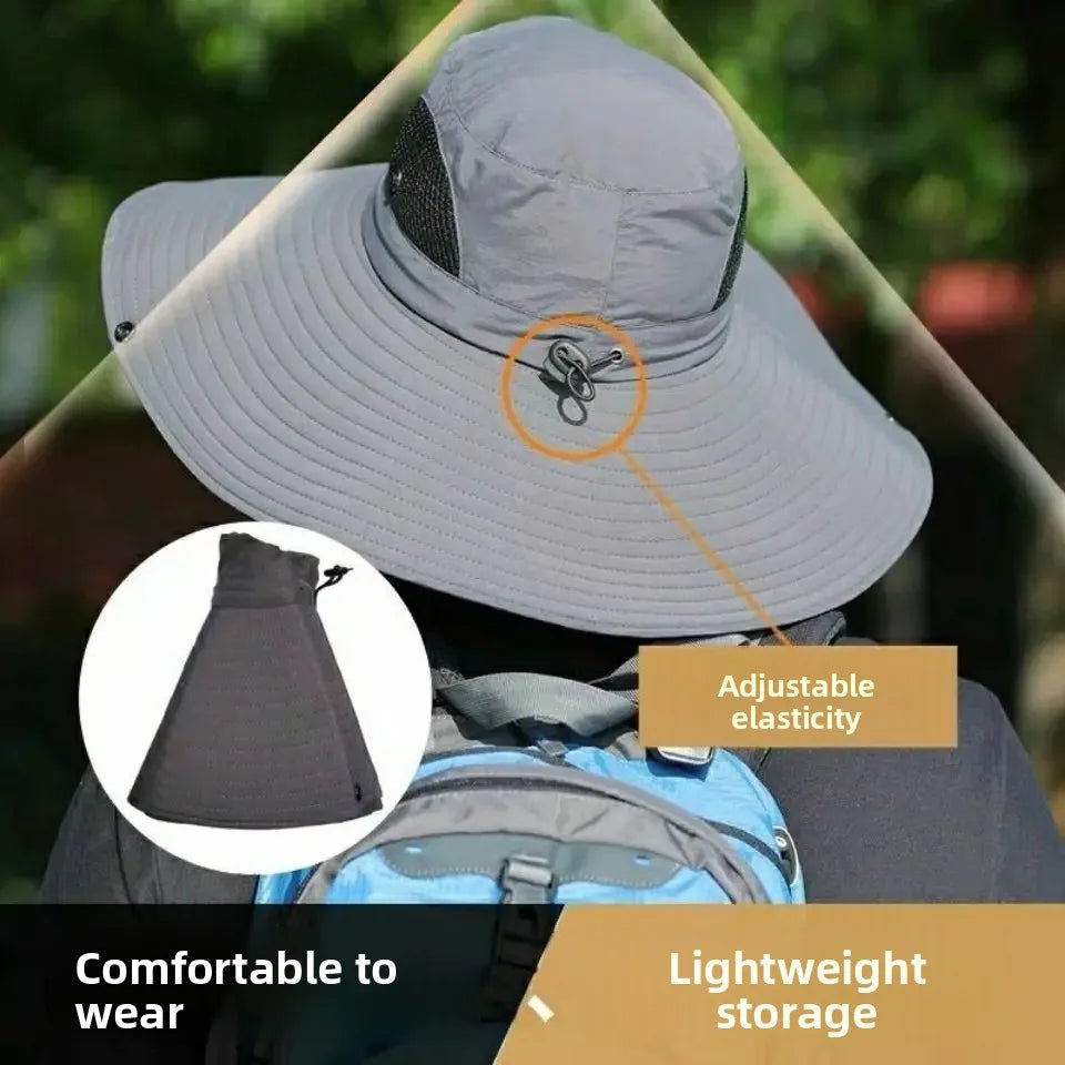 Atmungsaktiver Sonnenhut für Wanderungen – aus Textil – clever-campen Ansicht 6