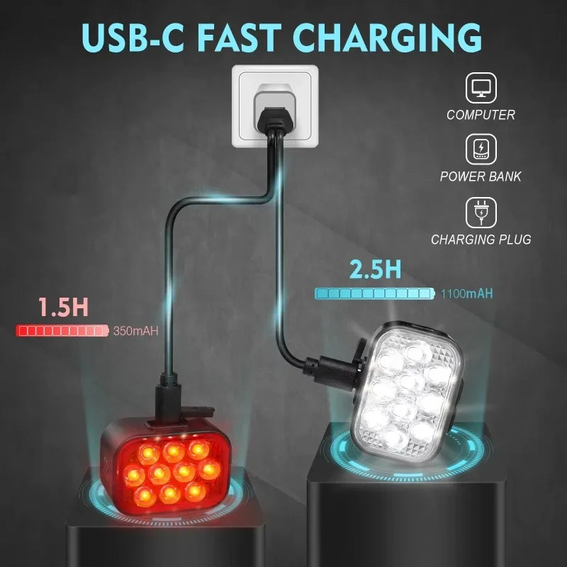 BUCKLOS Fahrradlicht Set mit USB Wiederaufladbar – clever-campen Ansicht 4