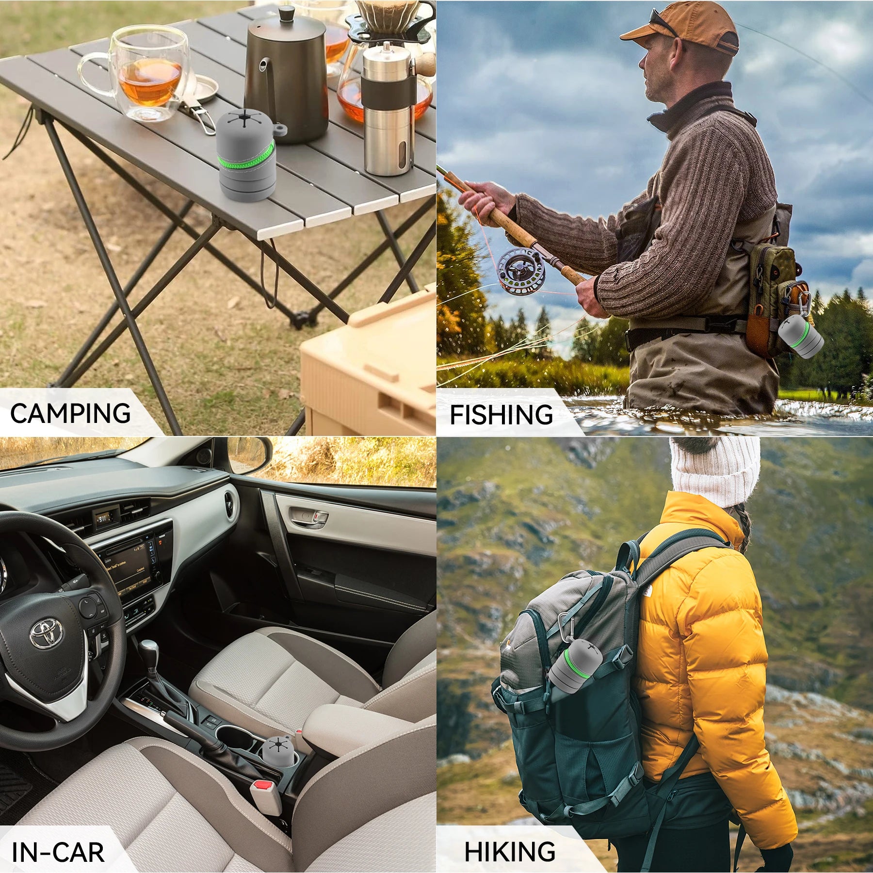 Faltbare Silikon Angelbox mit Reissverschluss und Karabiner – clever-campen Ansicht 6