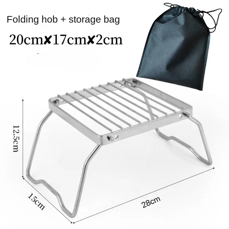Tragbarer Edelstahl Campingkocher Halter faltbar – clever-campen Ansicht 6