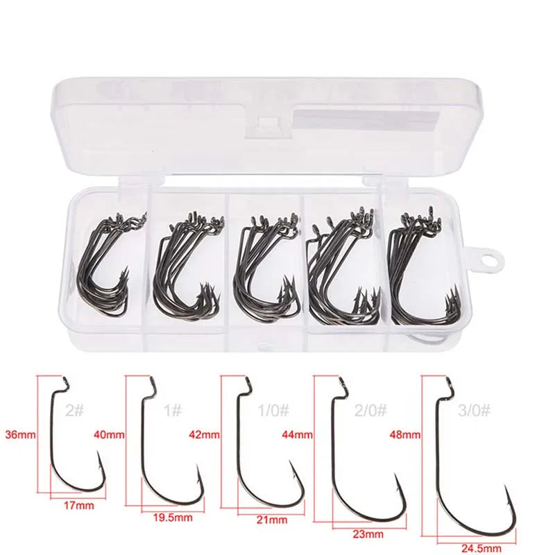 Angeln Haken Set 50 Stück Hochcarbonstahl – clever-campen Ansicht 3