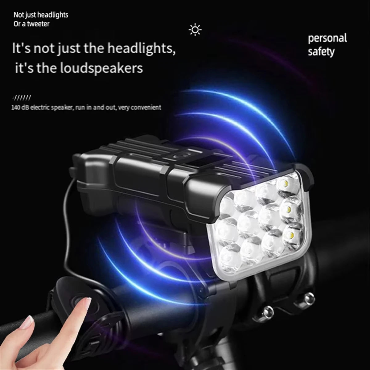 Bicycle Horn Beleuchtung 1800mAh LED mit 360° Drehung – clever-campen Ansicht 2