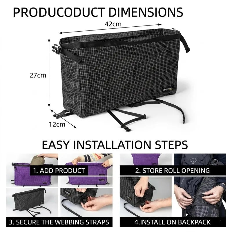 Ultraleichte Dyneema Top-Lid Tasche wasserdicht – clever-campen Ansicht 6