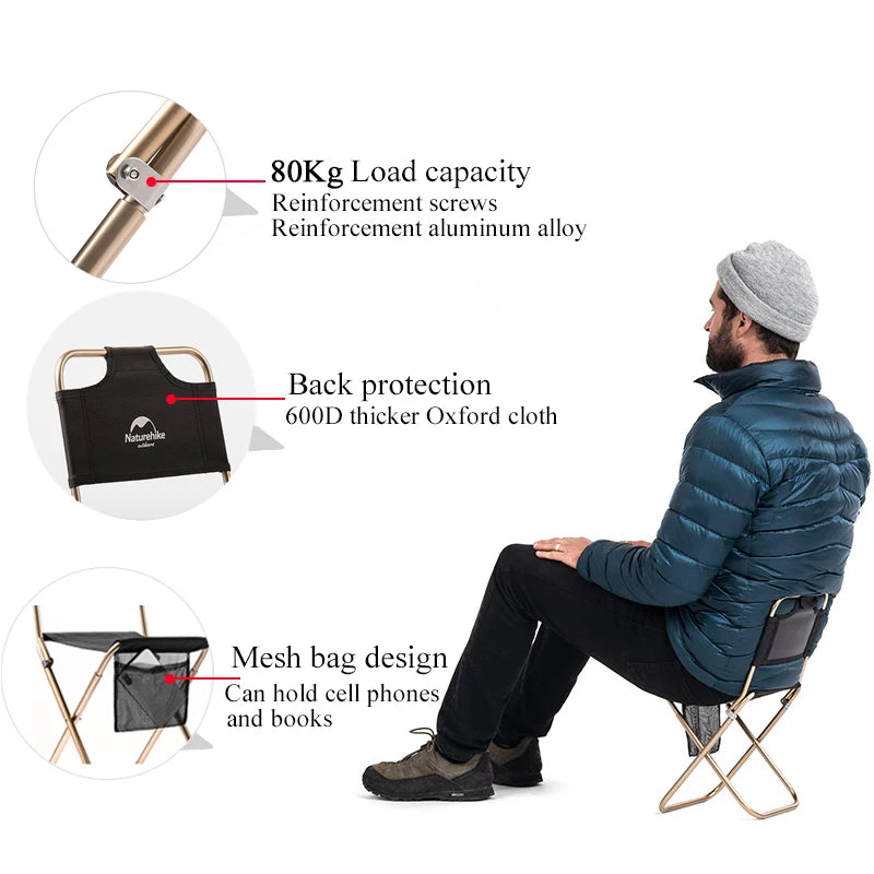 Naturehike Ultraleichter Campingstuhl mit Tragetasche – clever-campen Ansicht 4