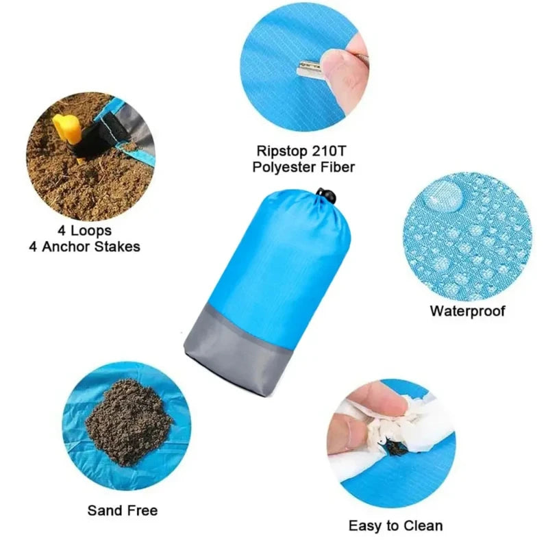 Wasserdichte Strandmatte Extra Gross Faltbare Campingdecke – clever-campen Ansicht 5