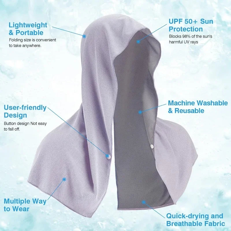 Kühlendes Hoodie-Handtuch mit UV-Schutz für Sport – clever-campen Ansicht 2