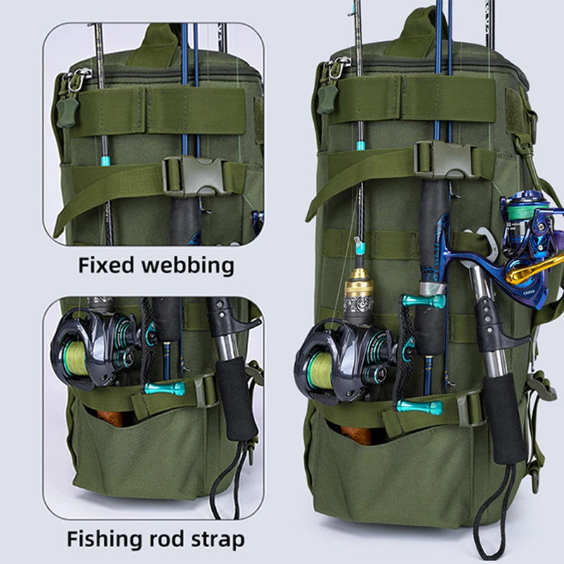 Taktischer Angelrucksack mit Rutenhaltern – clever-campen Ansicht 3