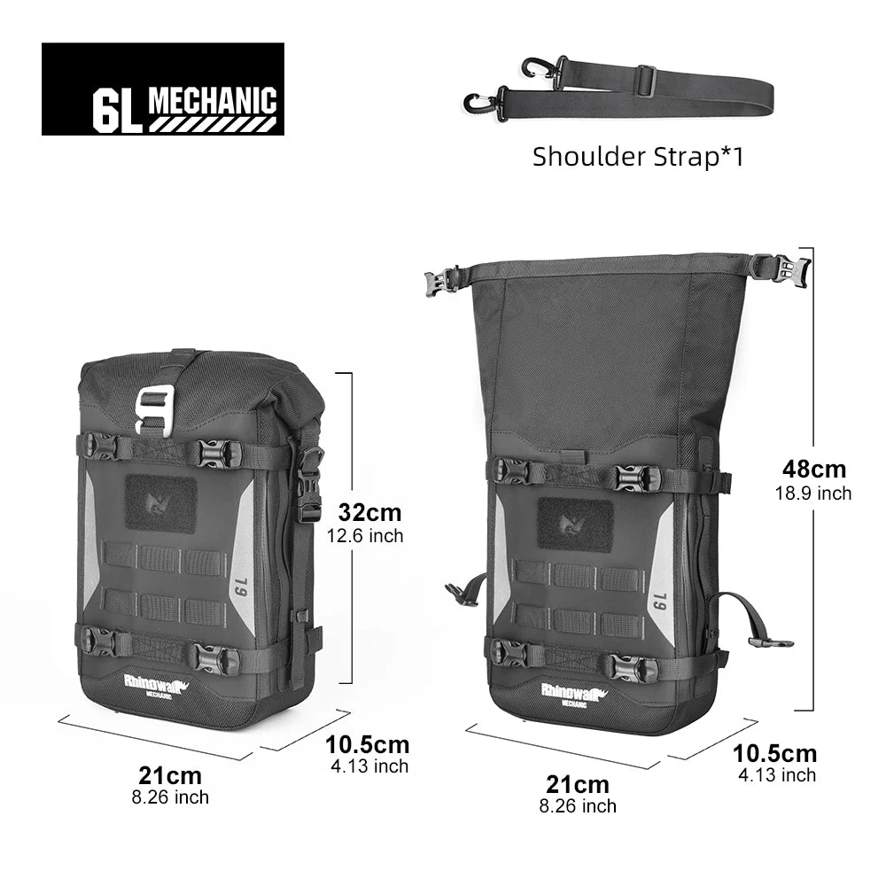 Rhinowalk 6L Motorrad Gepäcktasche mit wasserdichtem – clever-campen Ansicht 2