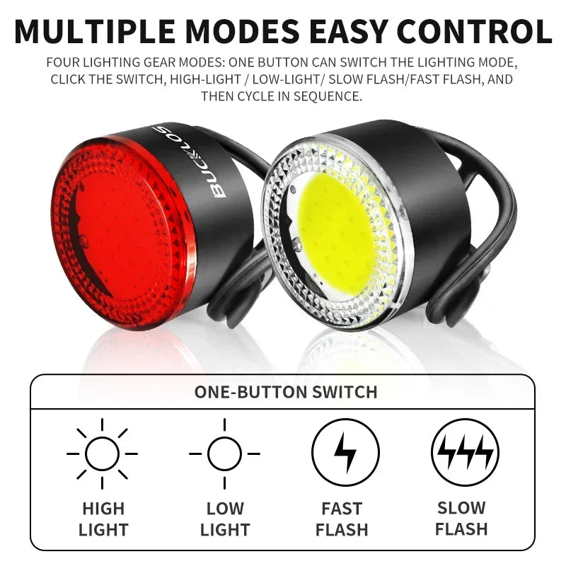 BUCKLOS Fahrrad COB Licht Set USB Aufladung 500lm – clever-campen Ansicht 3