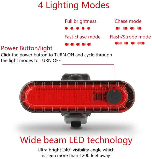 USB wiederaufladbare Rücklichter für Fahrräder – ultra hell – clever-campen Ansicht 2