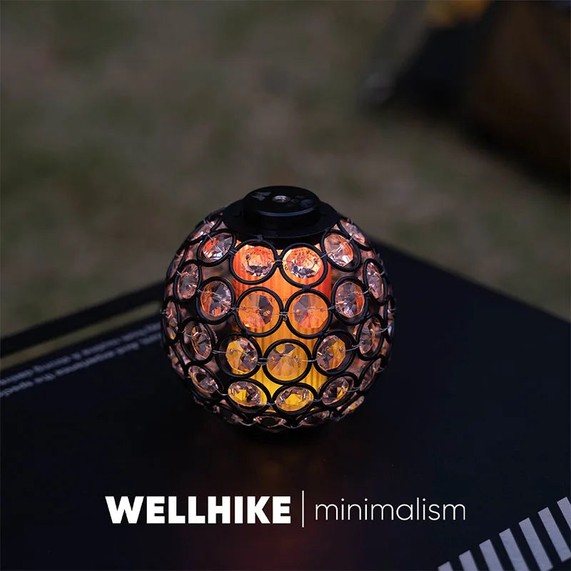 WELLHIKE Campinglaterne mit Kristall-Lampenschirm – clever-campen Ansicht 5
