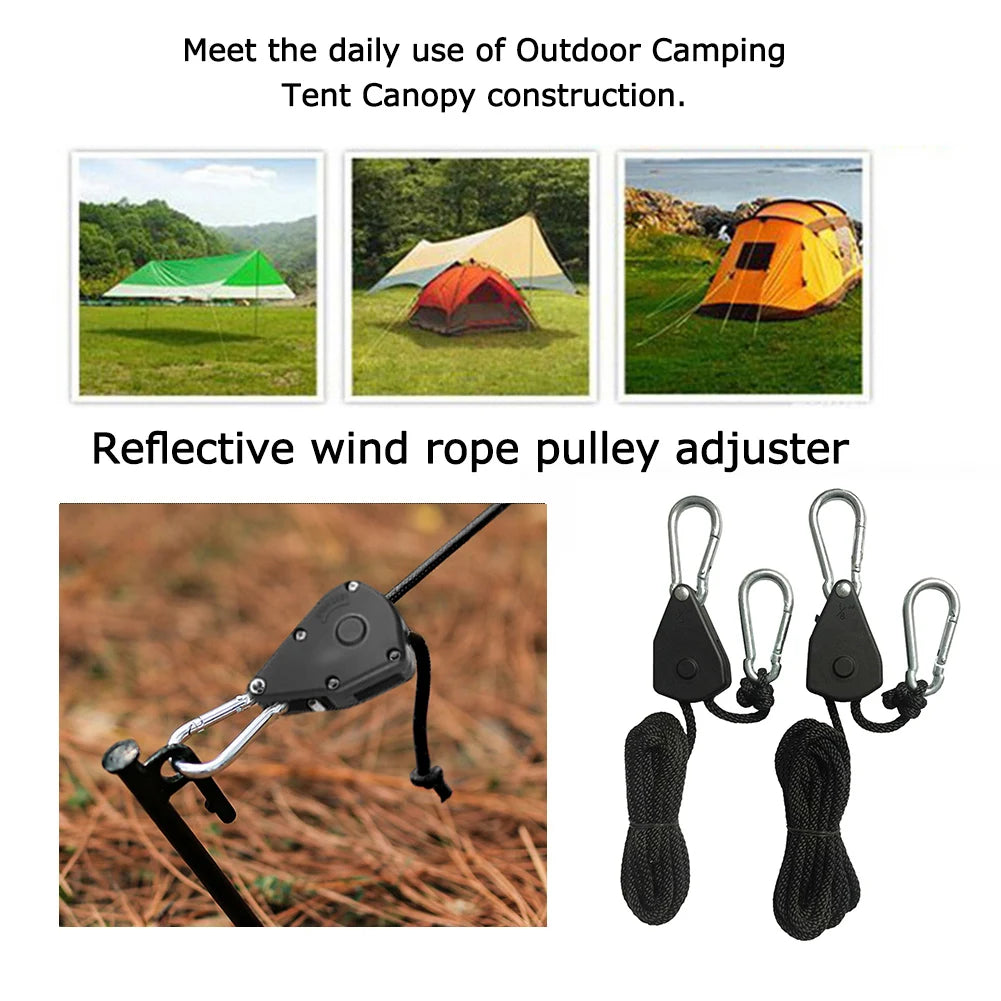 Camping Zelt Zubehör: 1-16 Stück Pulley Seil mit Karabiner – clever-campen Ansicht 3