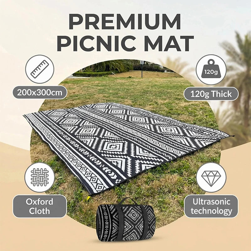 Wasserdichte Picknickdecke 200x300cm für Strand & Outdoor – clever-campen Ansicht 2