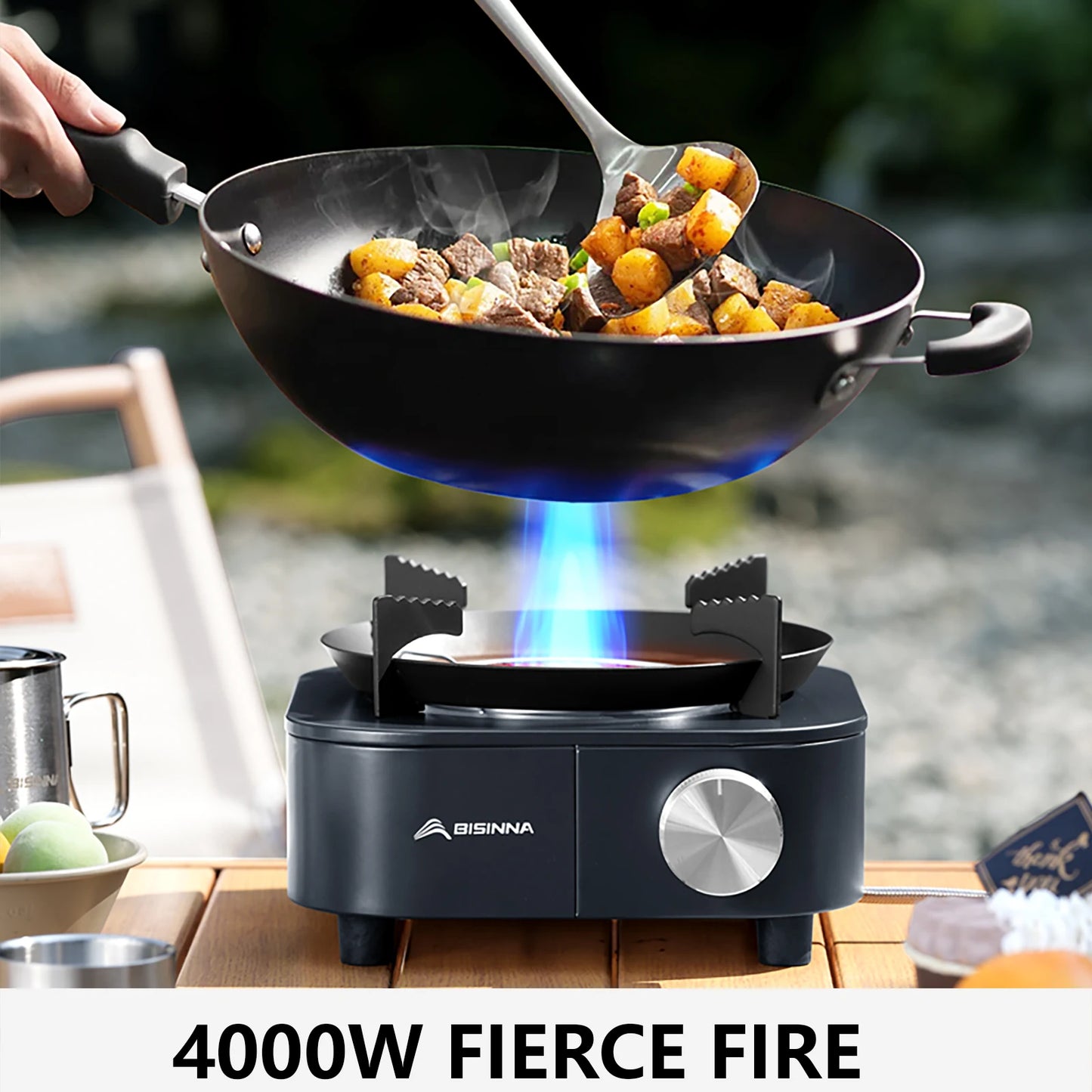BISINNA 4000W Gasbrenner – Tragbarer Campingkocher – clever-campen Ansicht 4