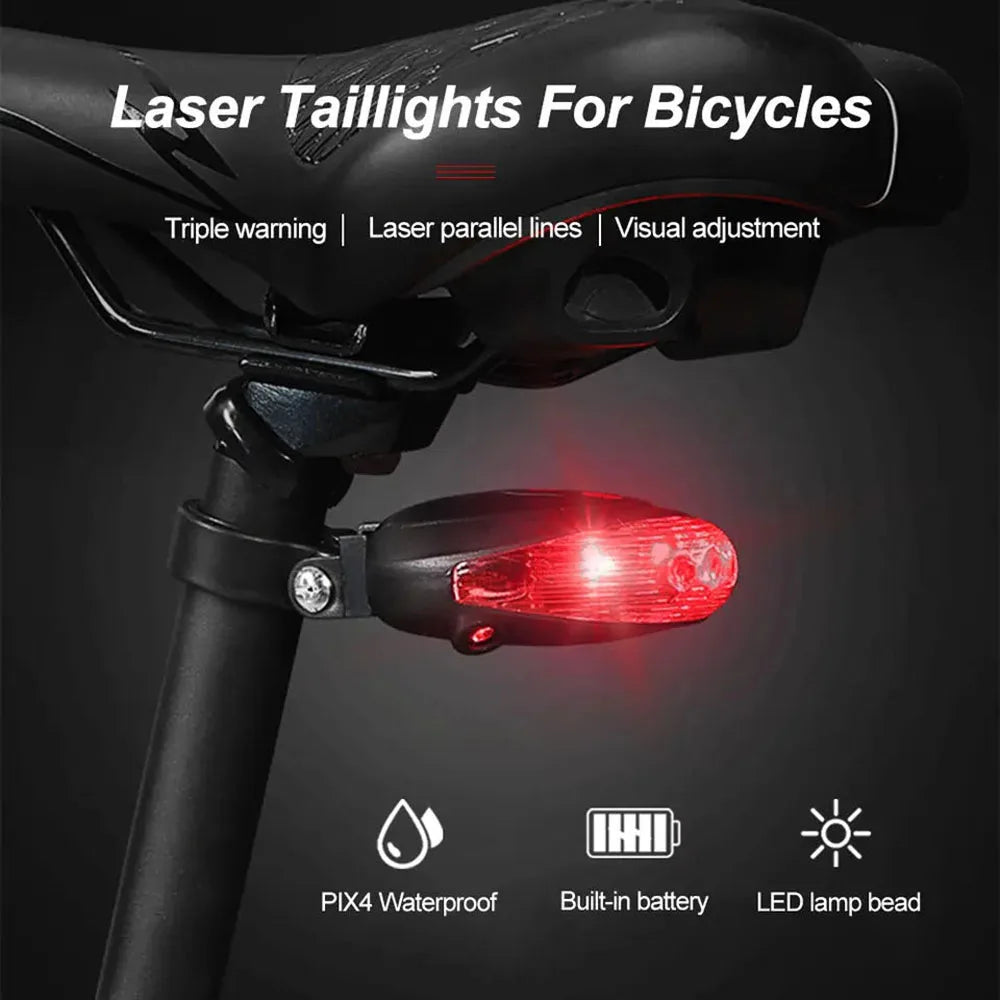 5 LED Fahrrad Rücklicht mit Laser für Sicherheit – clever-campen Ansicht 2