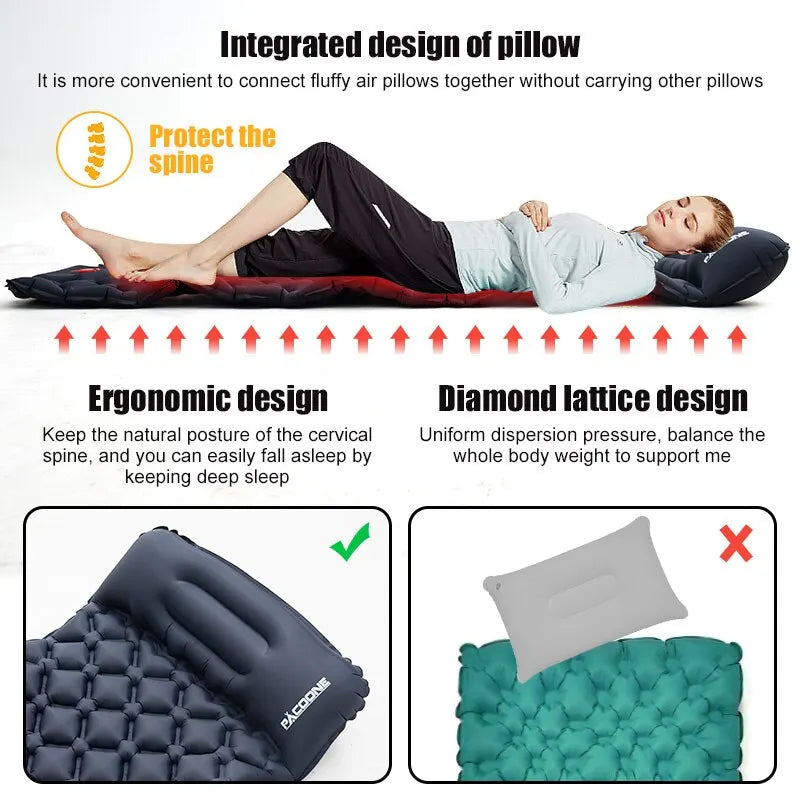 Ultraleichte Luftmatratze mit integriertem Luftpumpensystem – clever-campen Ansicht 4