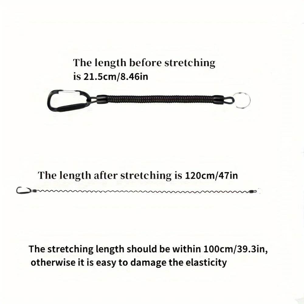 Verlängerbares Sicherheitsseil mit Karabiner für Angler – clever-campen Ansicht 3