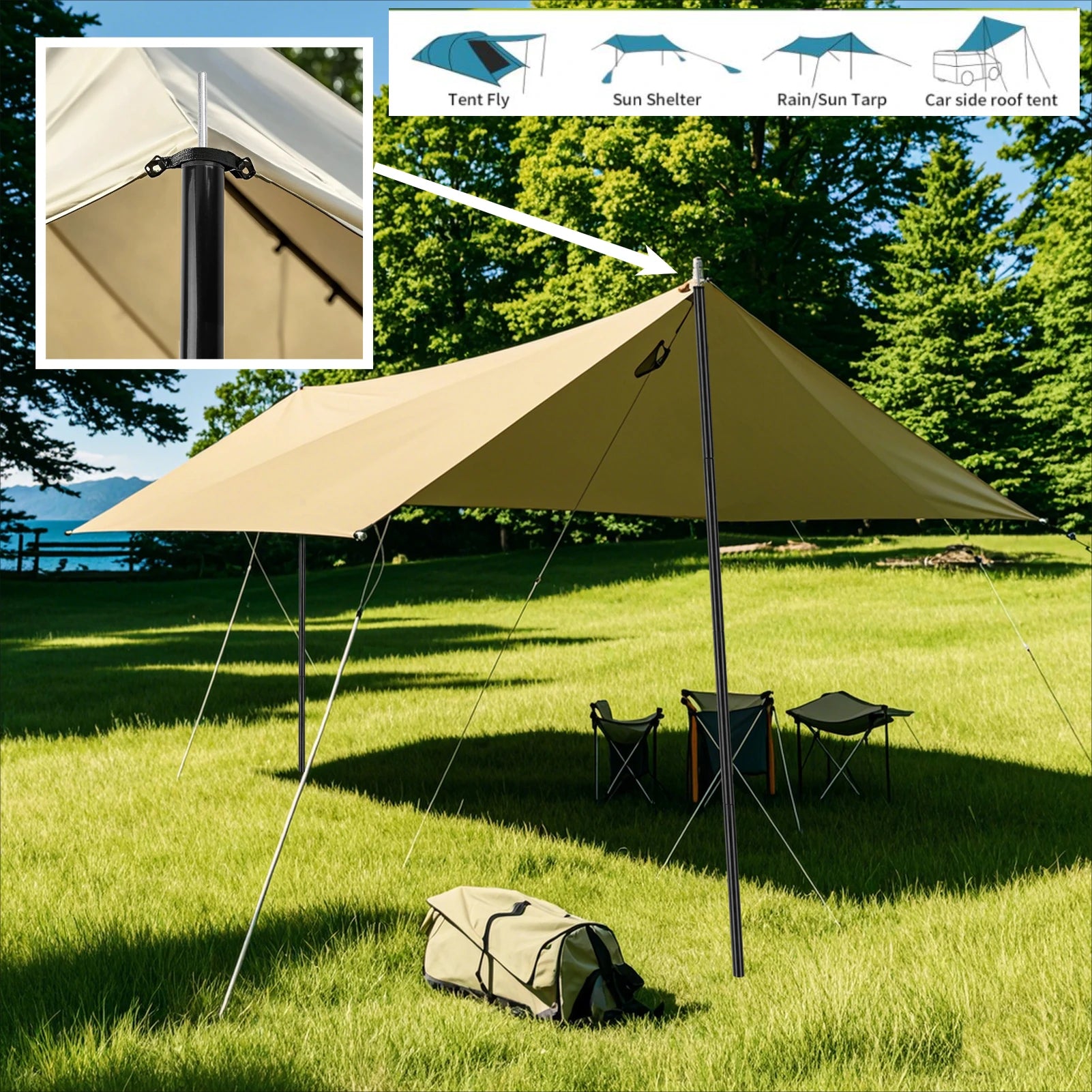 Telescopische Zeltstangen Set aus Aluminium – 2 Stück – clever-campen Ansicht 3