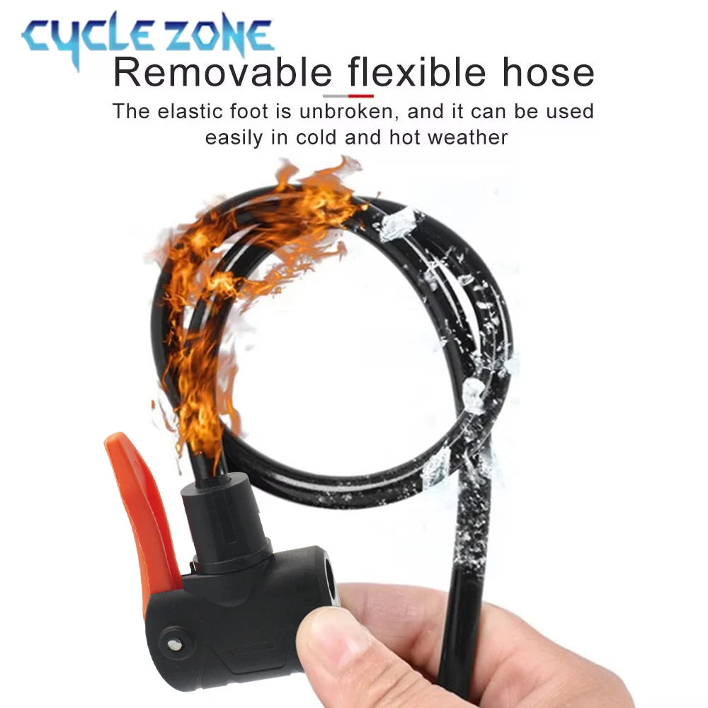 Fahrrad-Fuss-Pumpe mit Manometer – Hochdruck-Pumpe – clever-campen Ansicht 4