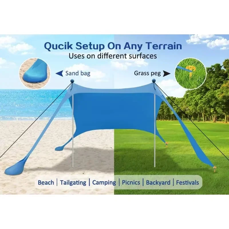 Sonnensegel UV-Schutz Strand Camping Outdoor Ultraleicht – clever-campen Ansicht 2