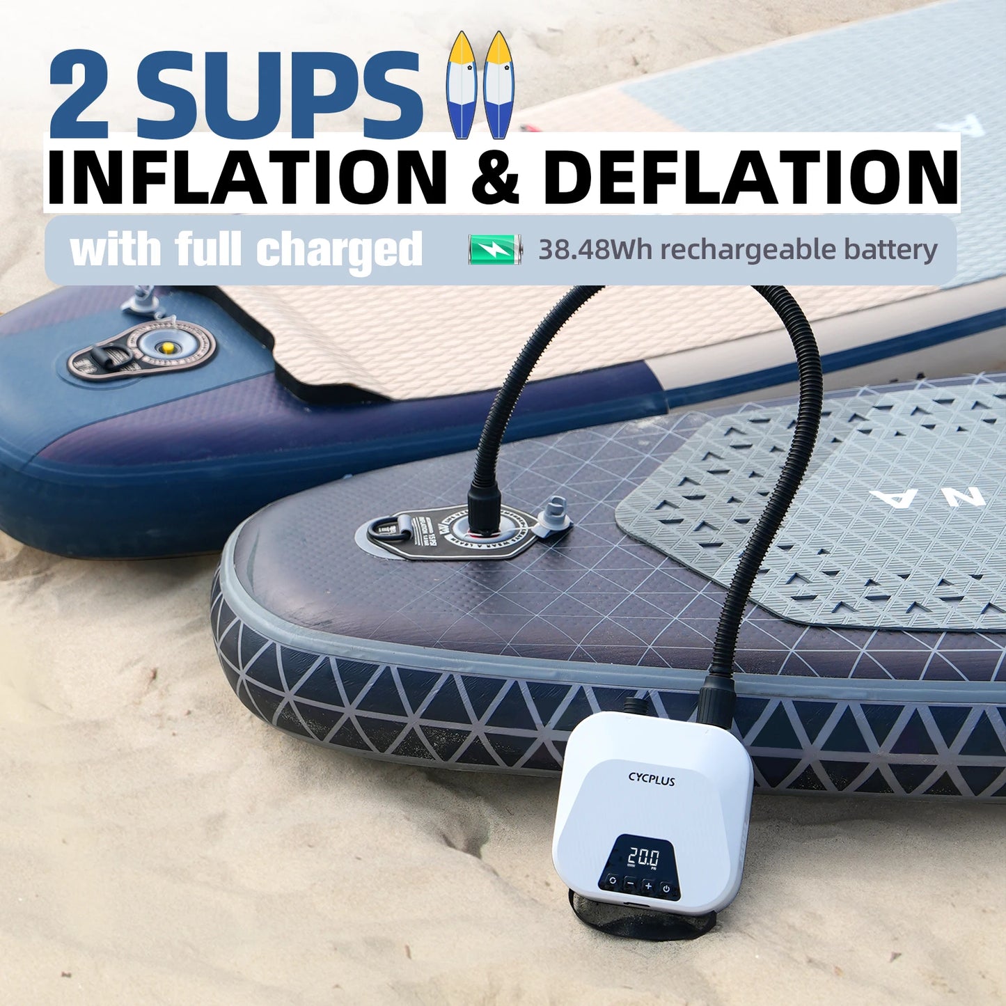 Elektrische Luftdruckpumpe für SUP-Board und Zelte – clever-campen Ansicht 5