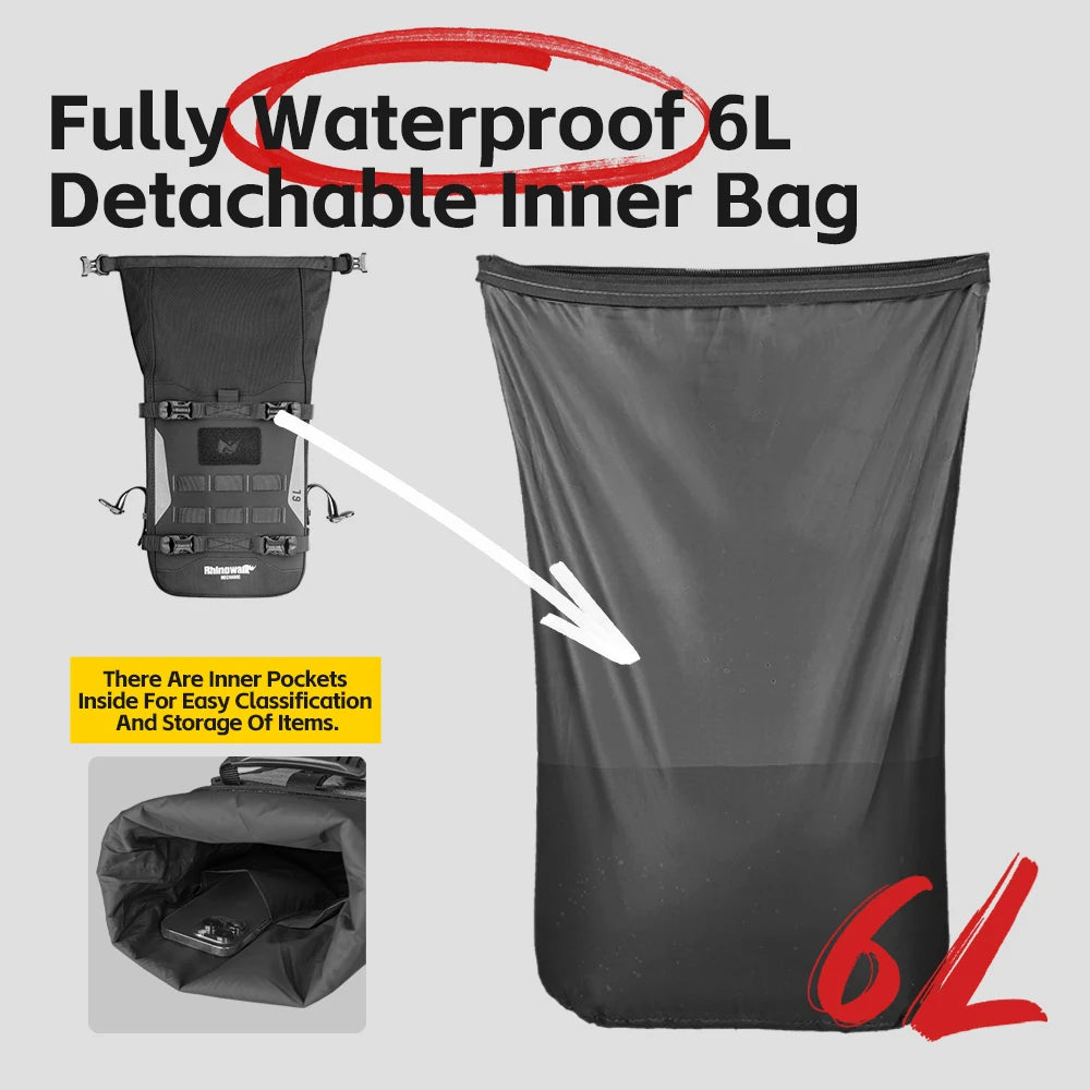 Rhinowalk 6L Motorrad Gepäcktasche mit wasserdichtem – clever-campen Ansicht 3