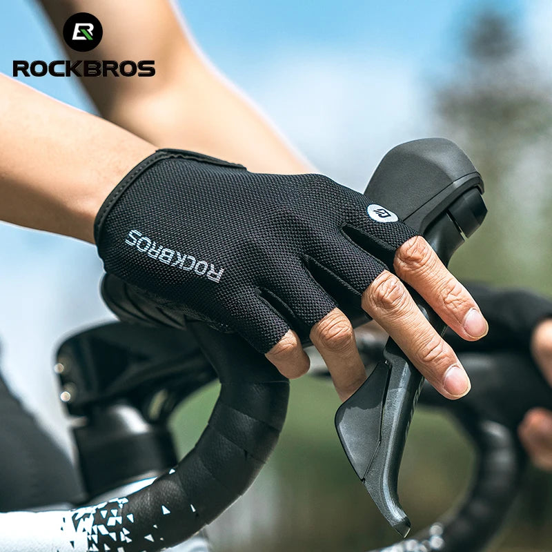 ROCKBROS Fahrradhandschuhe Halbfinger Atmungsaktiv – clever-campen Ansicht 2