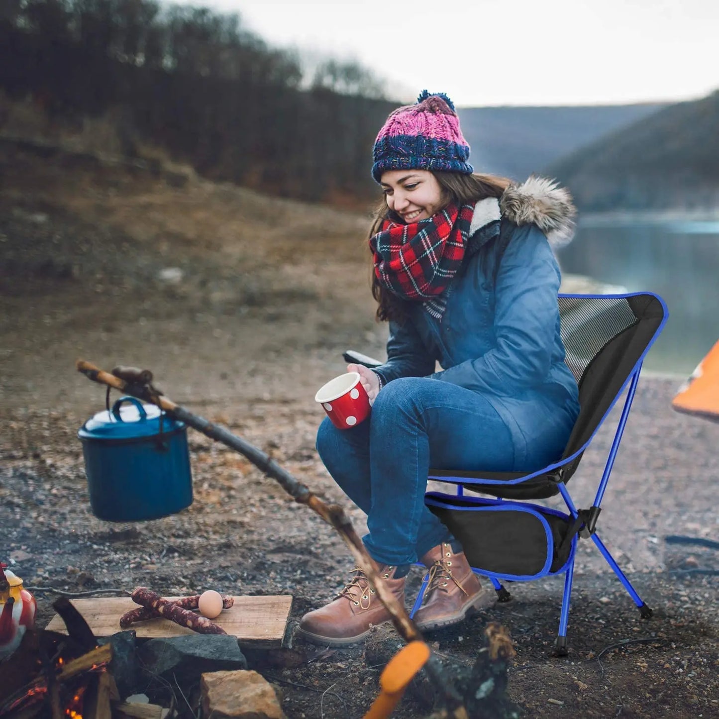 Ultraleichter Faltstuhl mit Rückenlehne für Angeln – clever-campen Ansicht 5