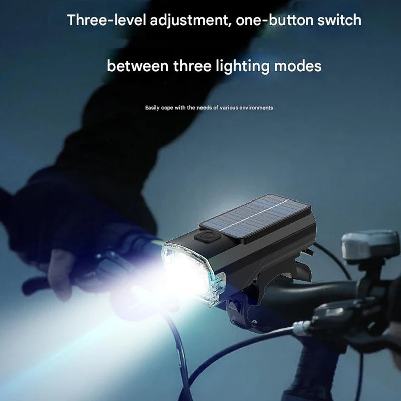 Solarbetriebene Fahrrad-Frontlampe mit 3 LEDs – clever-campen Ansicht 6