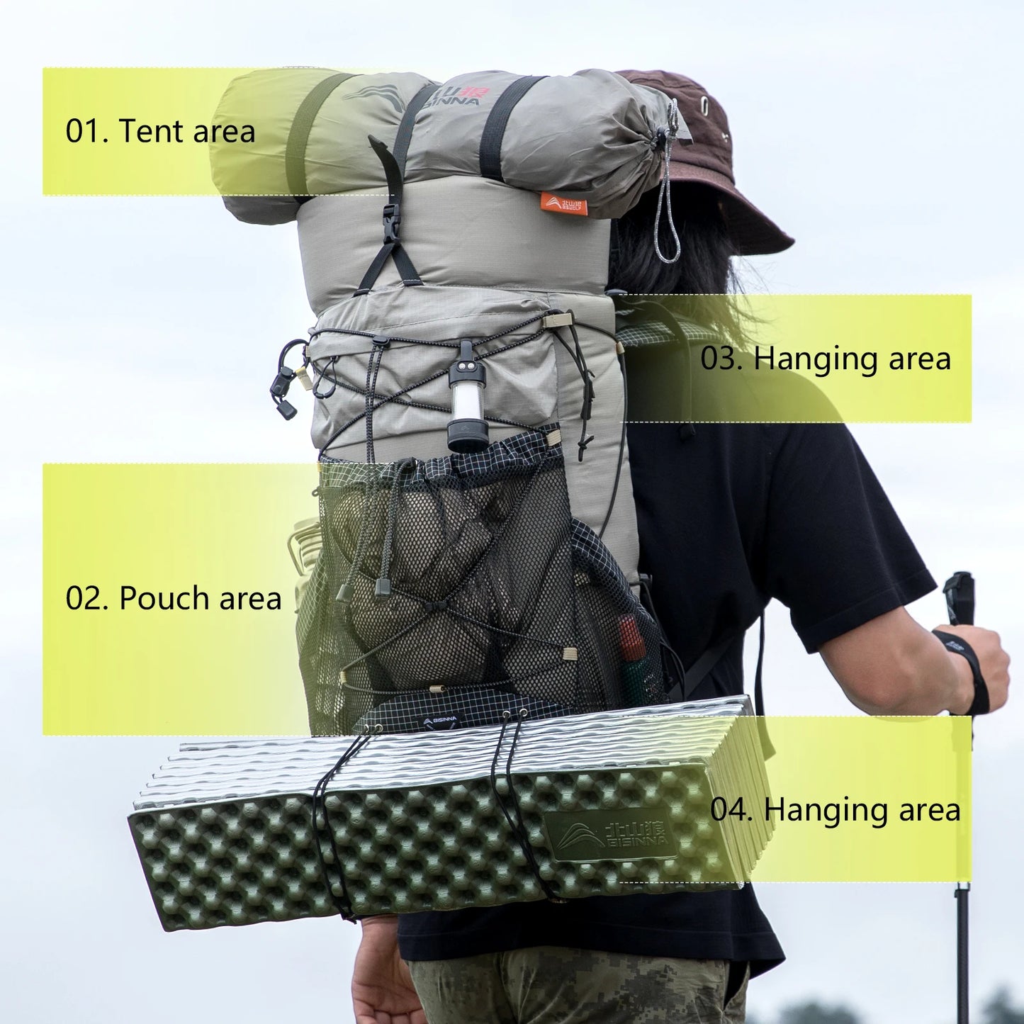BISINNA 25+10L Ultraleichter Rucksack – clever-campen Ansicht 3