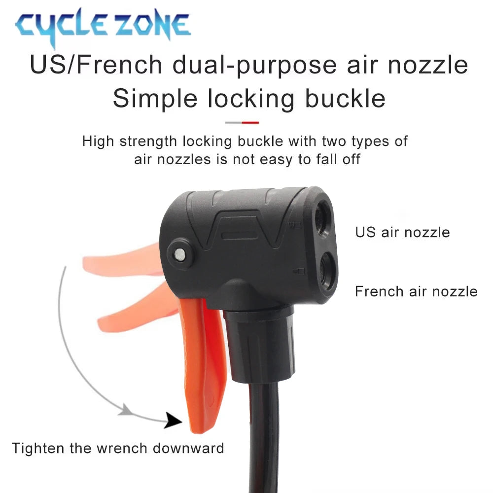 Fahrrad-Fuss-Pumpe mit Manometer – Hochdruck-Pumpe – clever-campen Ansicht 3