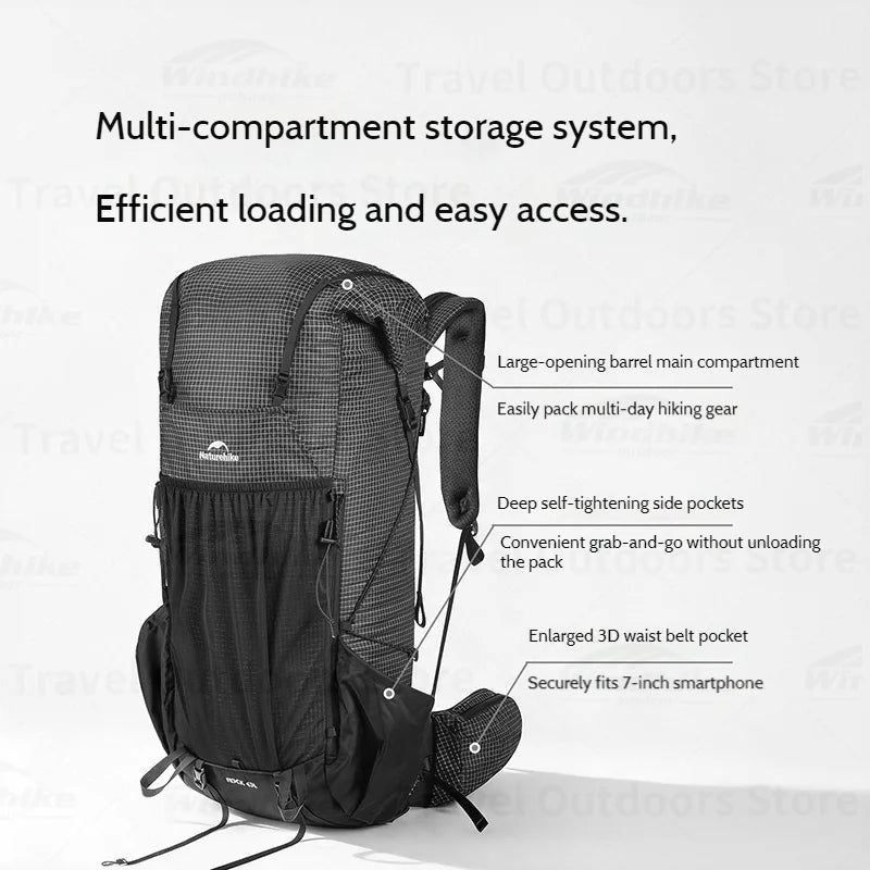 Naturehike Rock 2.0 Wanderrucksack 30L/45L/60L – clever-campen Ansicht 2