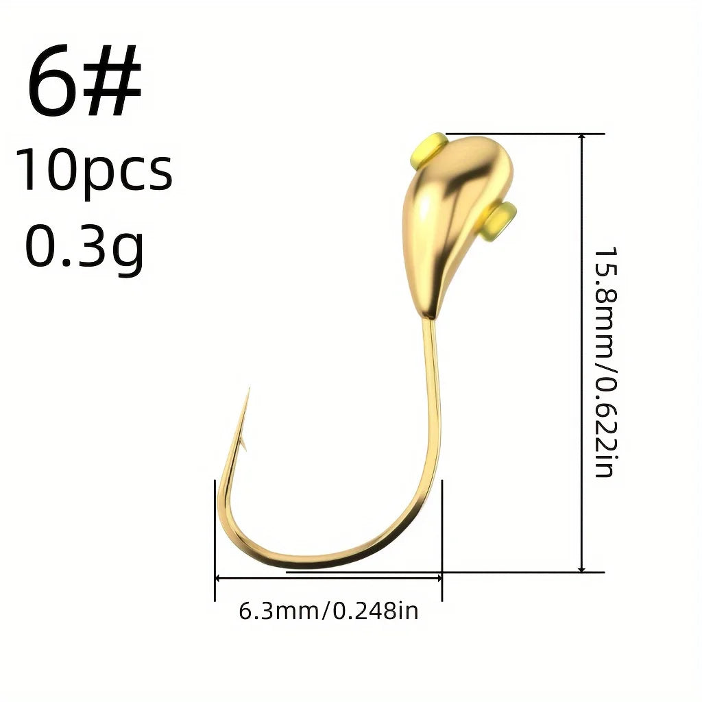 Goldene Edelstahl Angelhaken – 10 Stück für Bait und Lures – clever-campen Ansicht 3