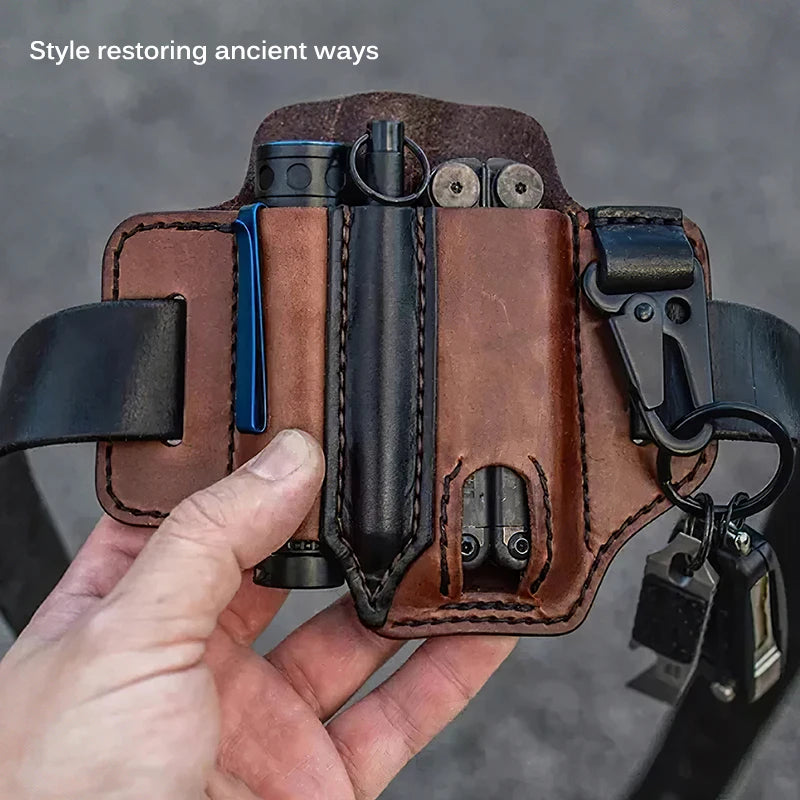 Praktische Werkzeugtasche aus Leder für Outdoor-Aktivitäten – clever-campen Ansicht 3