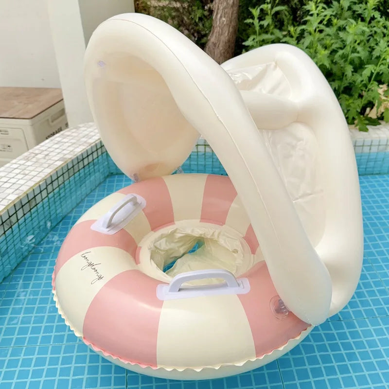 Aufblasbarer Schwimmring mit Sonnenschutz – clever-campen Ansicht 4