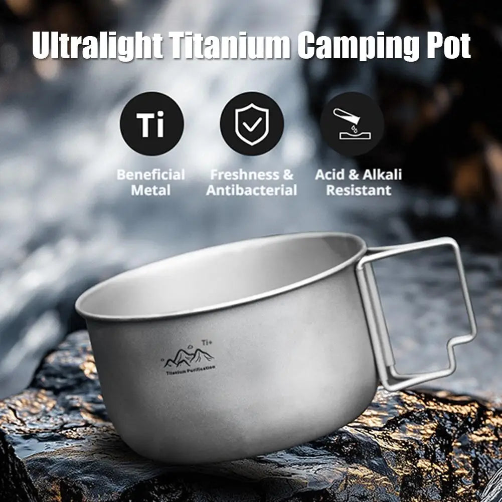Ultraleichter Titan Campingtopf faltbar für Outdoor-Kochen – clever-campen Ansicht 2