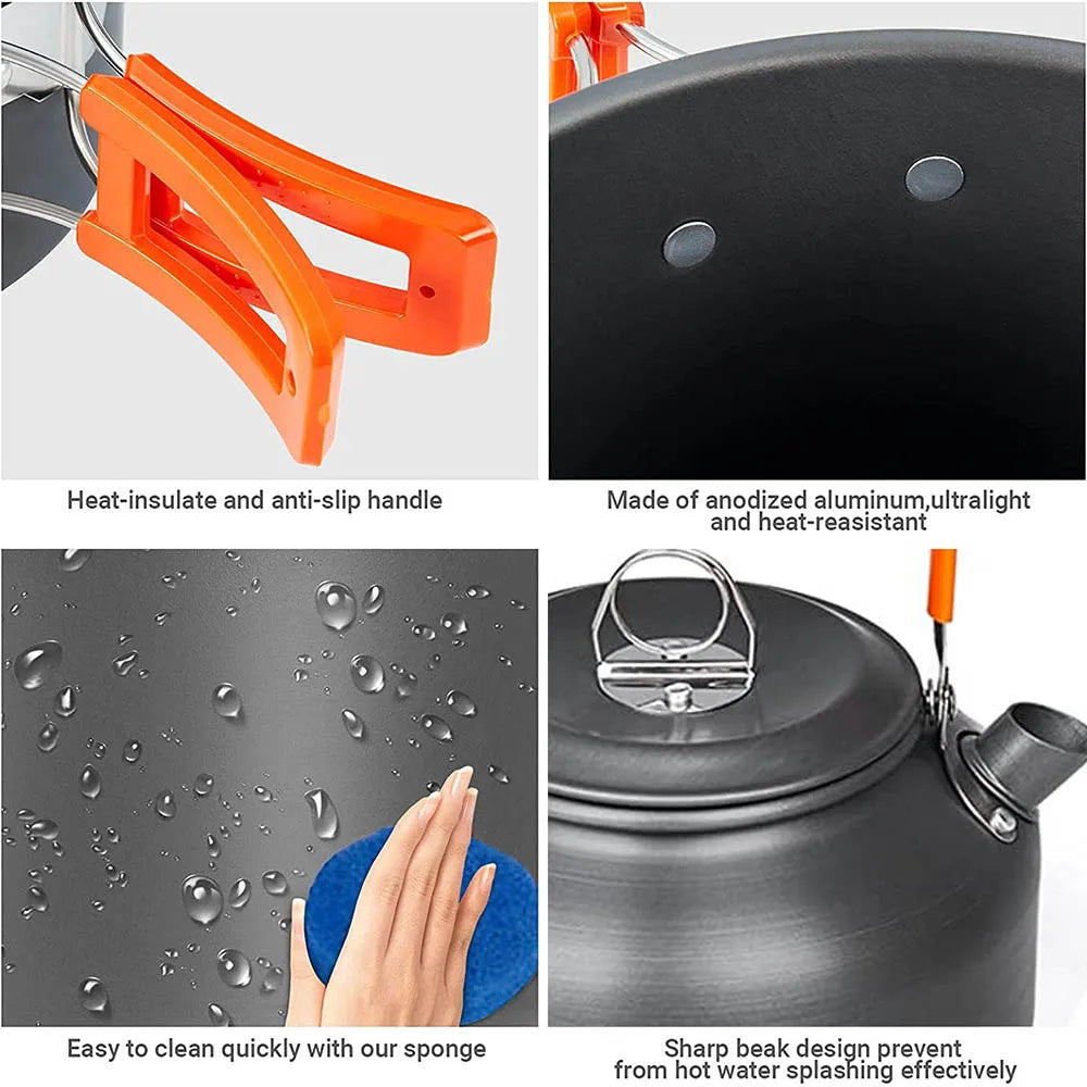 Camping Kochgeschirr Set Aluminium für Outdoor-Aktivitäten – clever-campen Ansicht 3