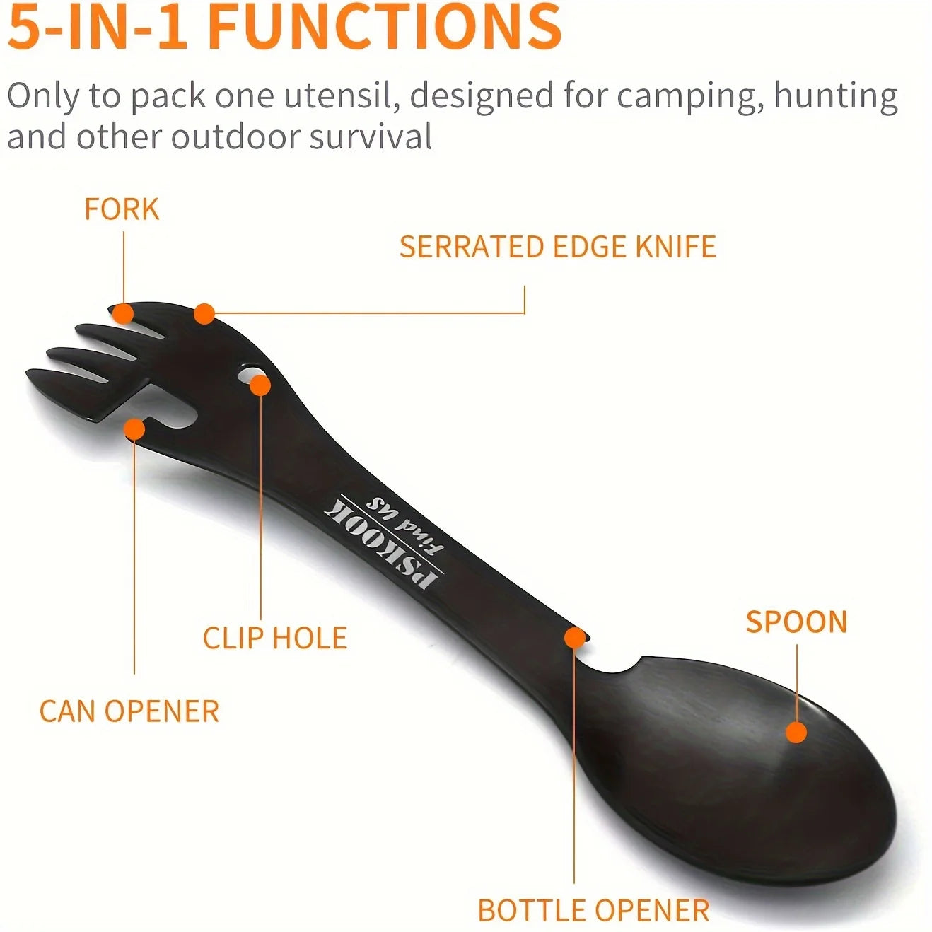 PSKOOK 5 in 1 Camping Besteck Set für Outdoor-Aktivitäten – clever-campen Ansicht 4