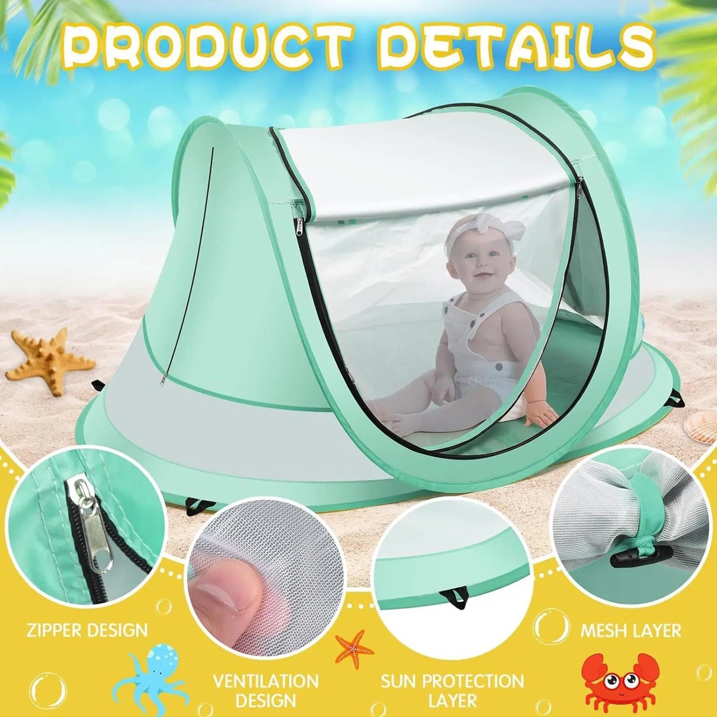 Kleines Zelt für Strand und Camping – clever-campen Ansicht 2