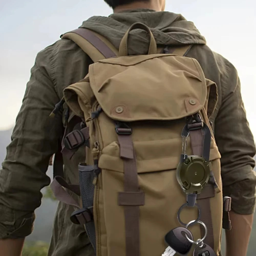 Robuster Retractable Karabiner mit Stahlseil – clever-campen Ansicht 4