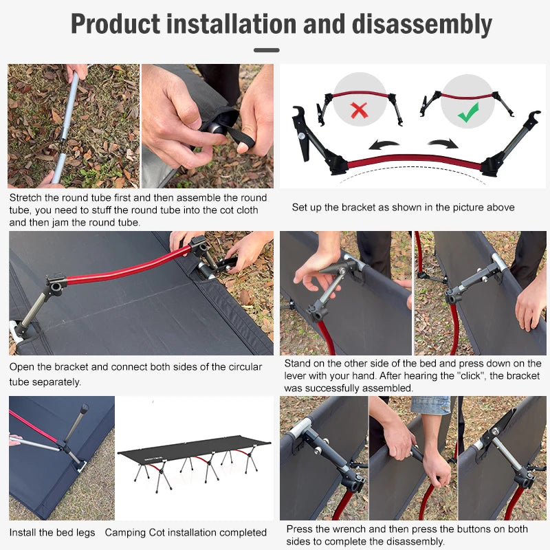 WESTTUNE Camping Feldbett Klappbar Ultraleicht Aluminium – clever-campen Ansicht 4