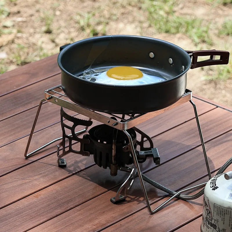 Faltbarer Edelstahl Campingkocher Halter BBQ Grill Rack – clever-campen Ansicht 2