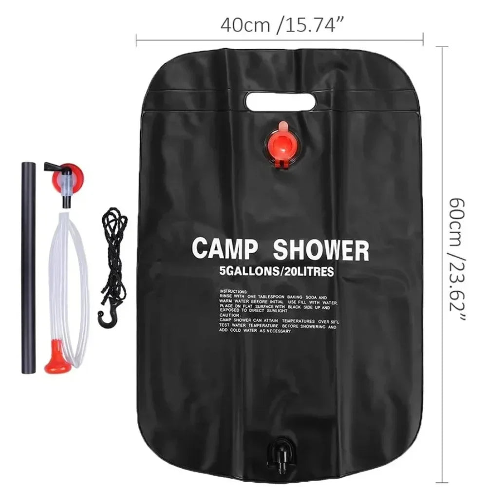 Grossfassung 20L Outdoor-Duschenbeutel mit Solar-Heizung – clever-campen Ansicht 3