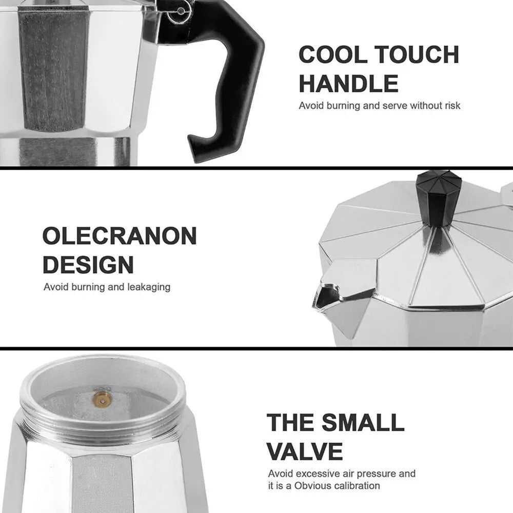 Aluminium Moka Kaffeekanne für Camping und Outdoor – clever-campen Ansicht 2