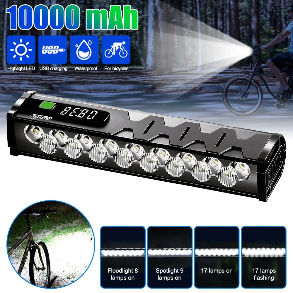 17-LED Fahrradlampe 10000mAh wasserdicht – clever-campen Ansicht 4