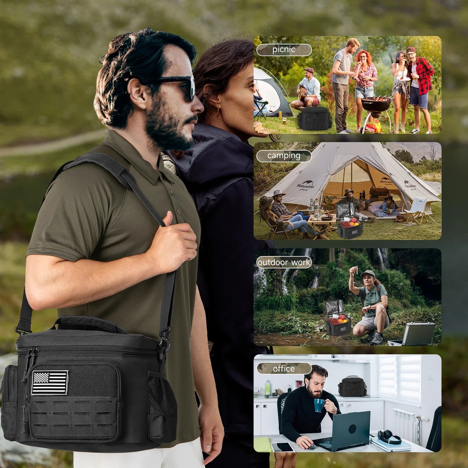 Taktische Kühltasche Isoliert – Robust für Outdoor & Arbeit – clever-campen Ansicht 6