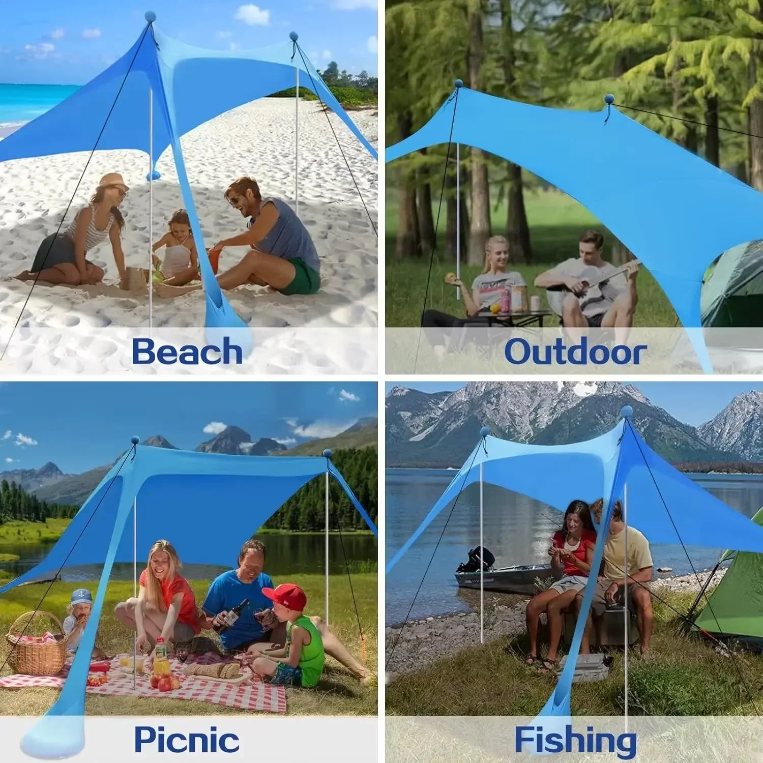 Strandzelt UPF50+ Windfest für Outdoor & Camping – clever-campen Ansicht 2