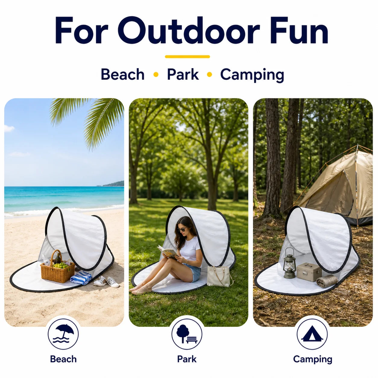 Pop-Up Strandzelt mit UV-Schutz für Angler – clever-campen Ansicht 5