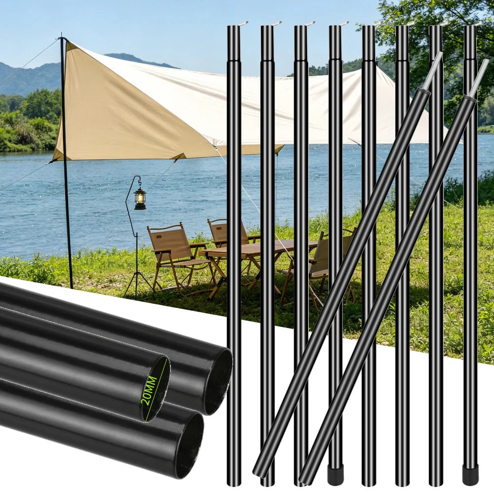 Set aus 2 verstellbaren Zeltstangen aus Stahl mit Heringen – clever-campen Ansicht 3