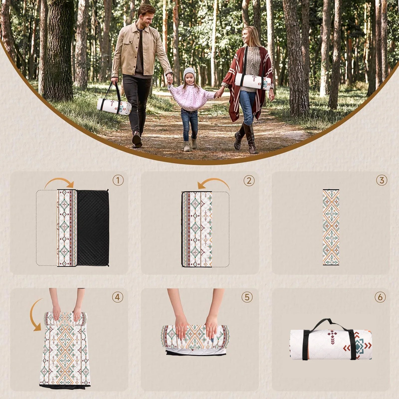 Ultraleichte Falt-Picknickmatte für unterwegs – clever-campen Ansicht 3